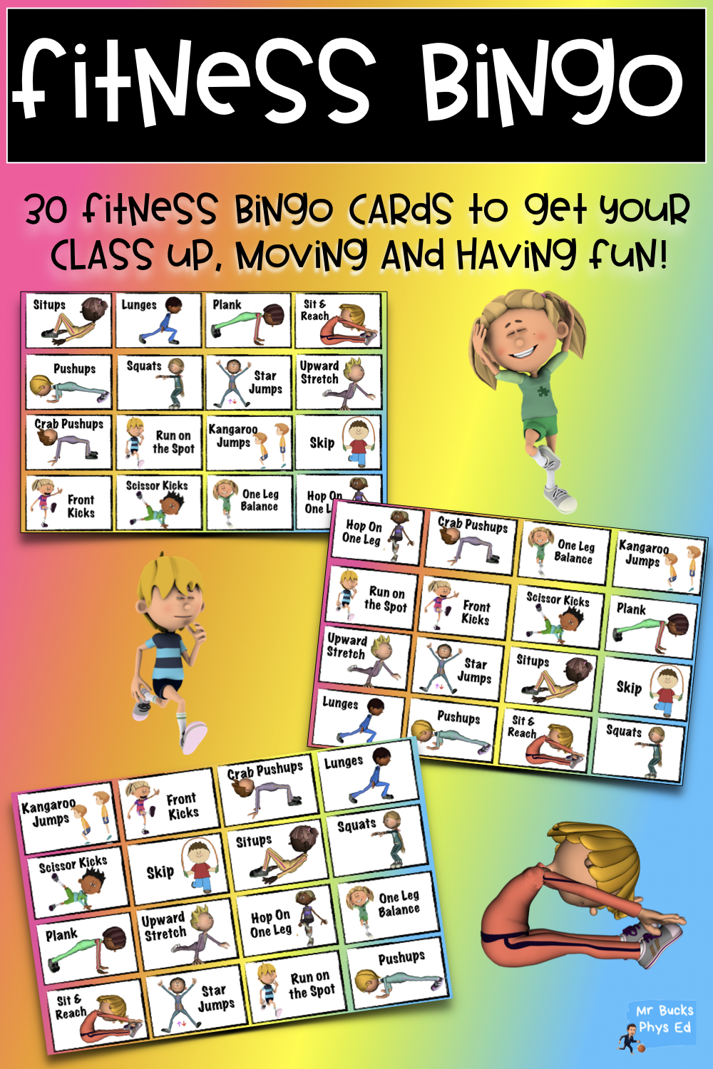 Physical Education Lesson - Fitness Bingo | Physical