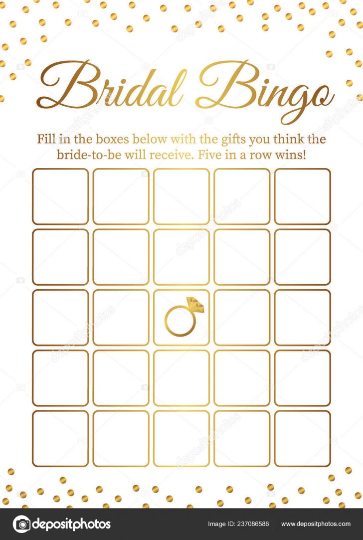 Printable Blank Bingo Cards Bridal Shower