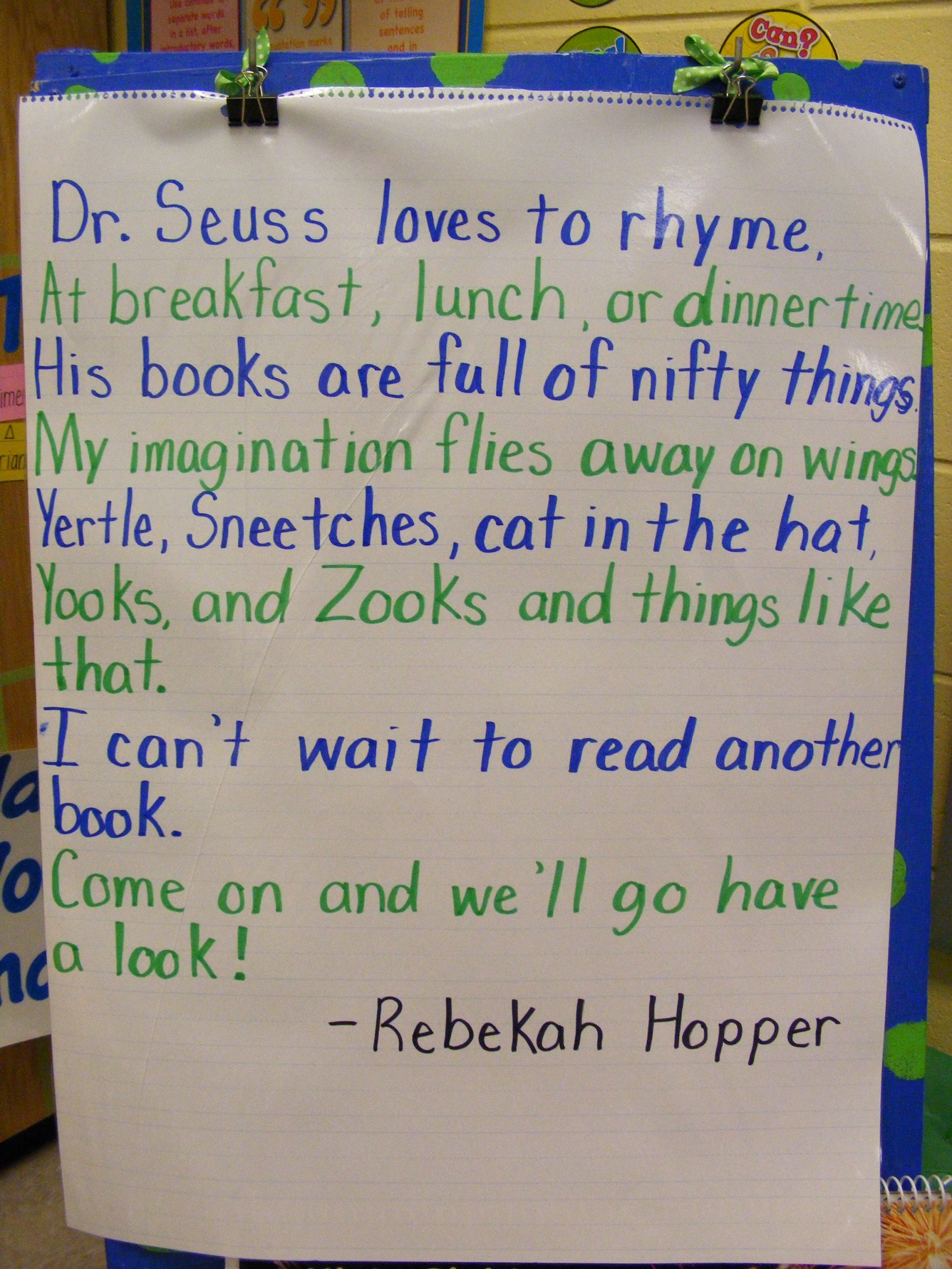 Poem: A Wonderful Poem About The Adventures Dr. Seuss&amp;#039; Books