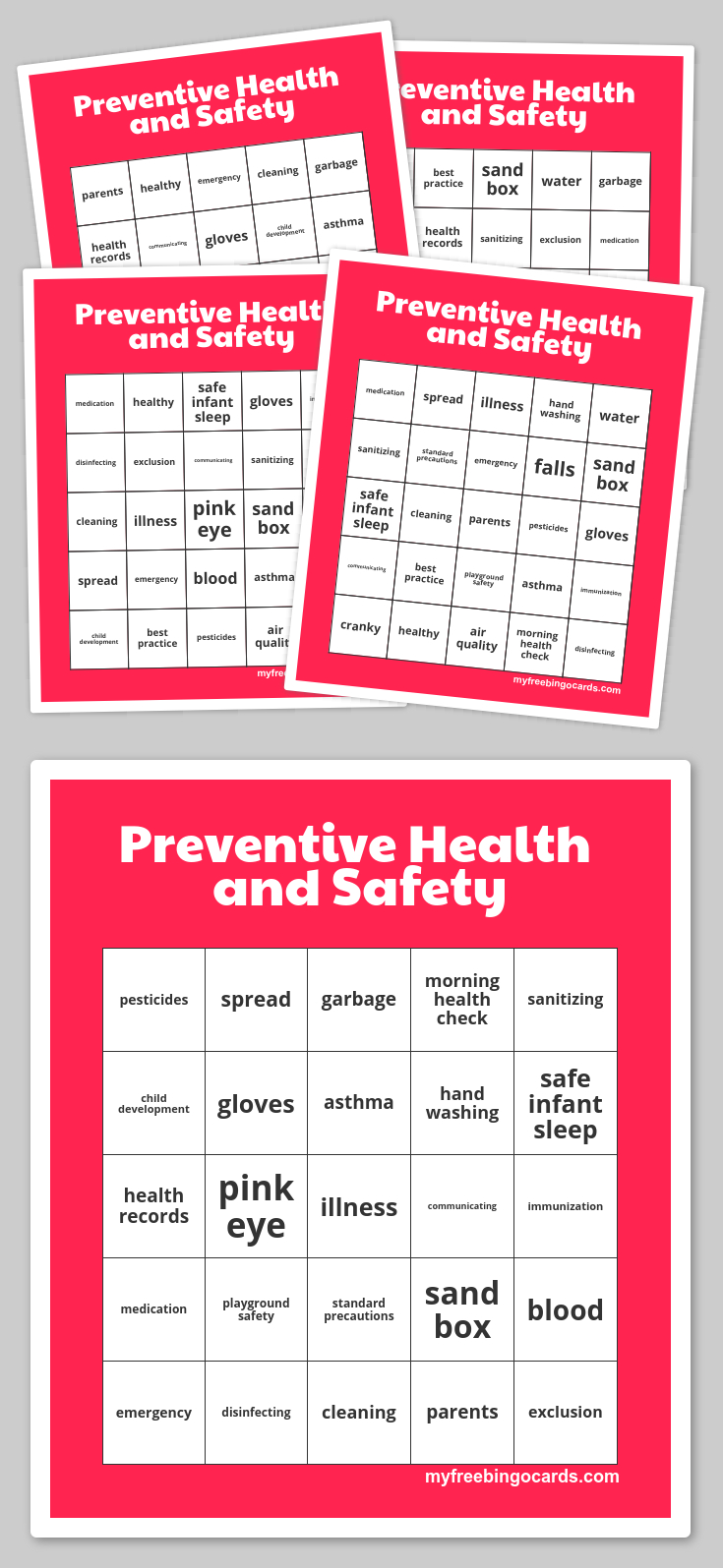 Preventive Health And Safety Bingo | Activity Ideas | Bingo