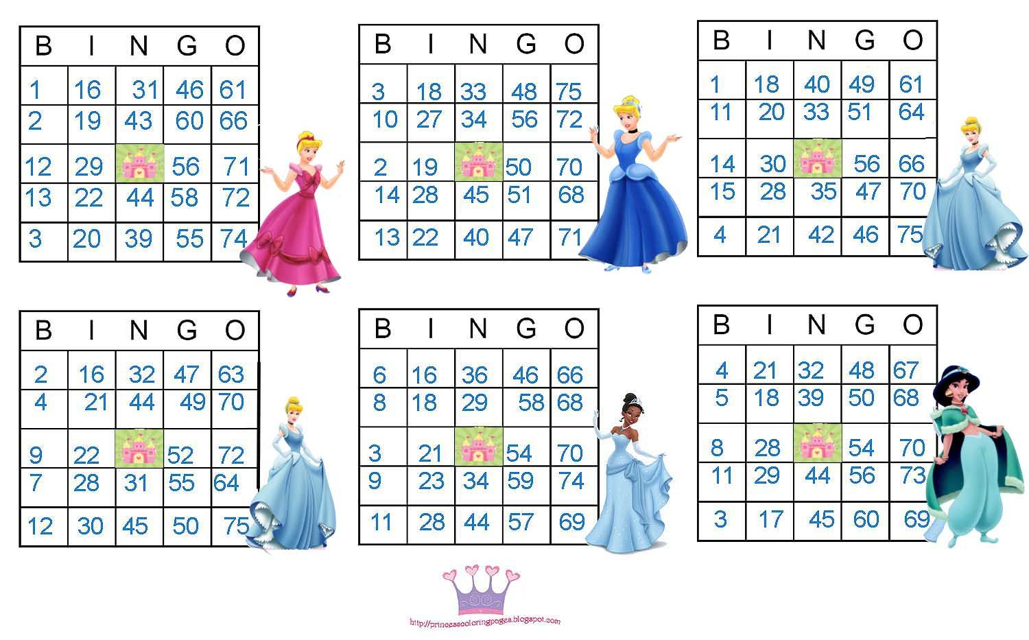 Princess Bingo Cards Free | Princess Bingo, Princess Card