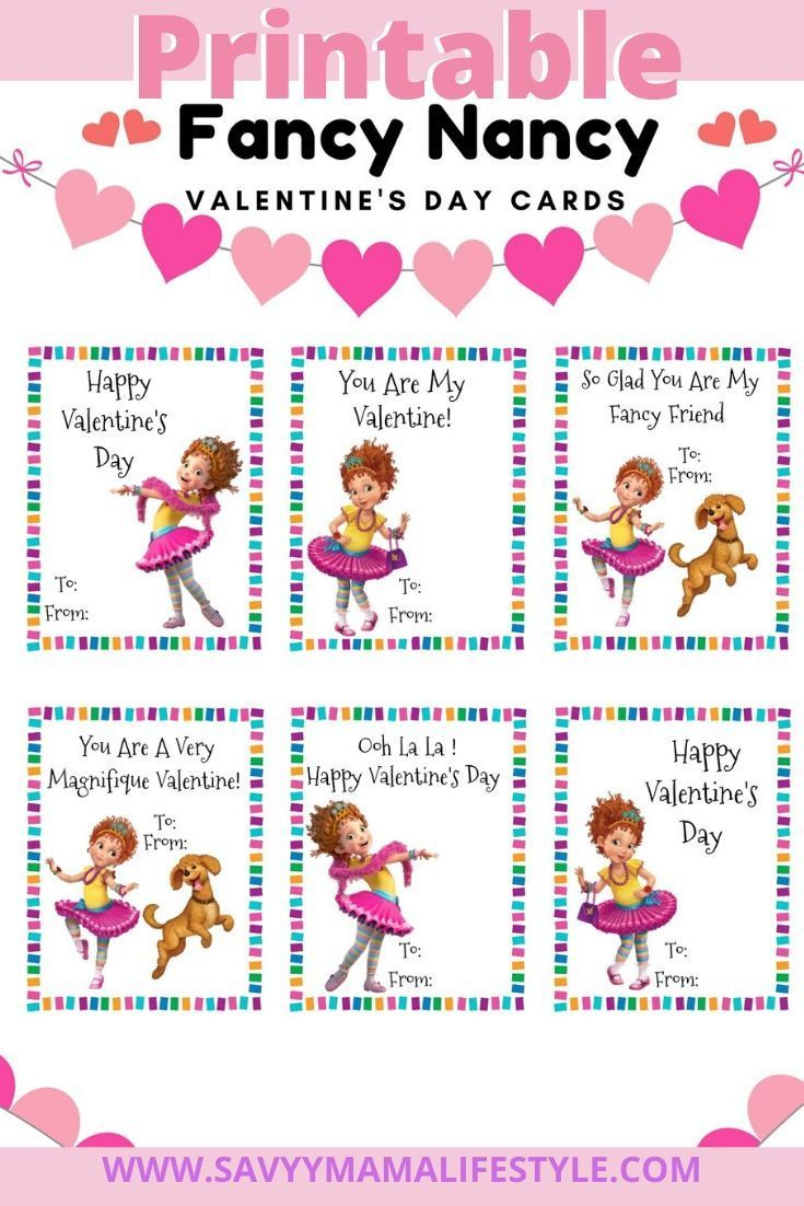 Print These Free Fancy Nancy Disney Valentines Day Cards