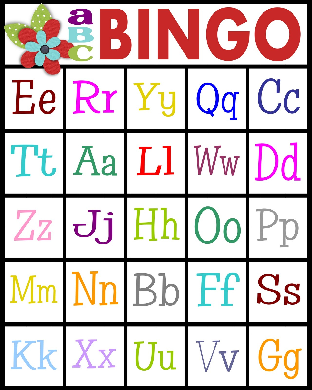 Printable Alphabet Bingo - Calendar June