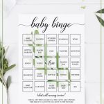 Printable Baby Bingo Game Cards   Greenery In 2020