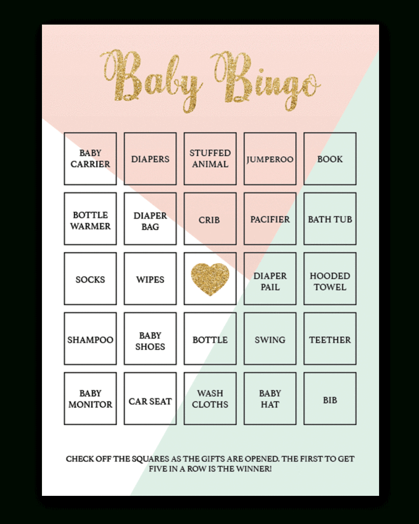 Printable Baby Bingo Game Cards - Pastel | Baby Shower Bingo