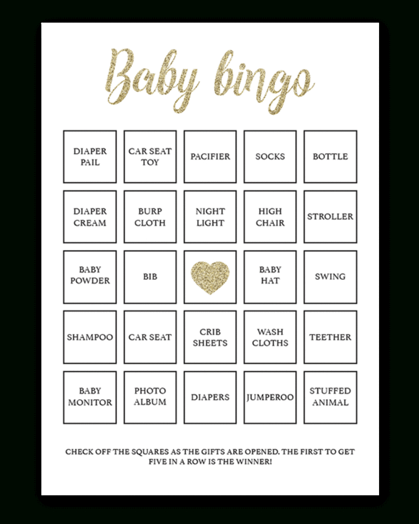 Printable Baby Shower Bingo Cards Gold | Baby Shower Bingo
