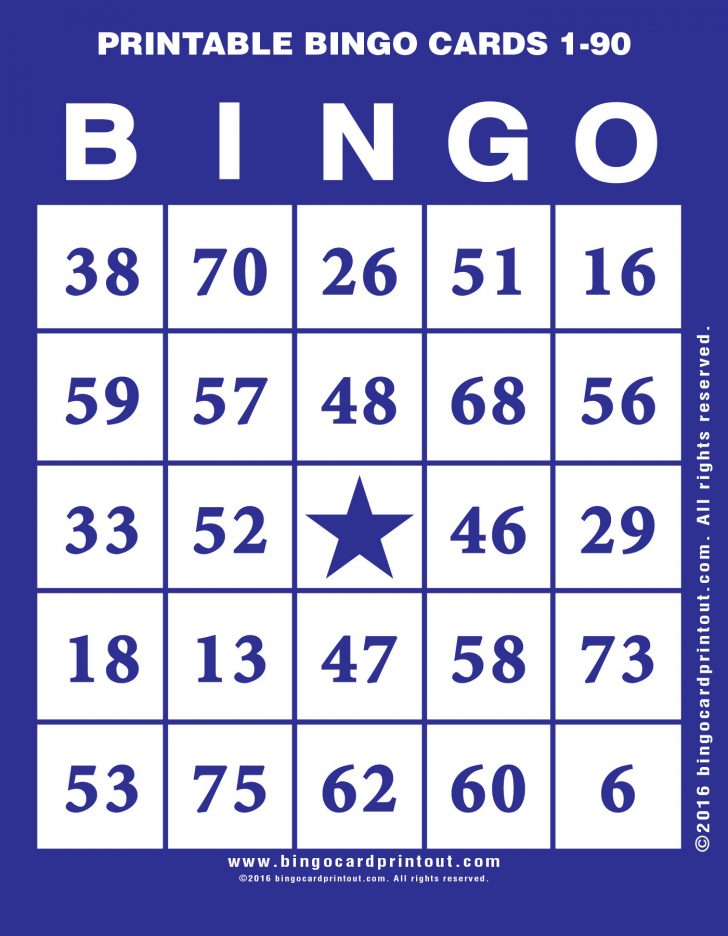 Blue Printable Bingo Cards