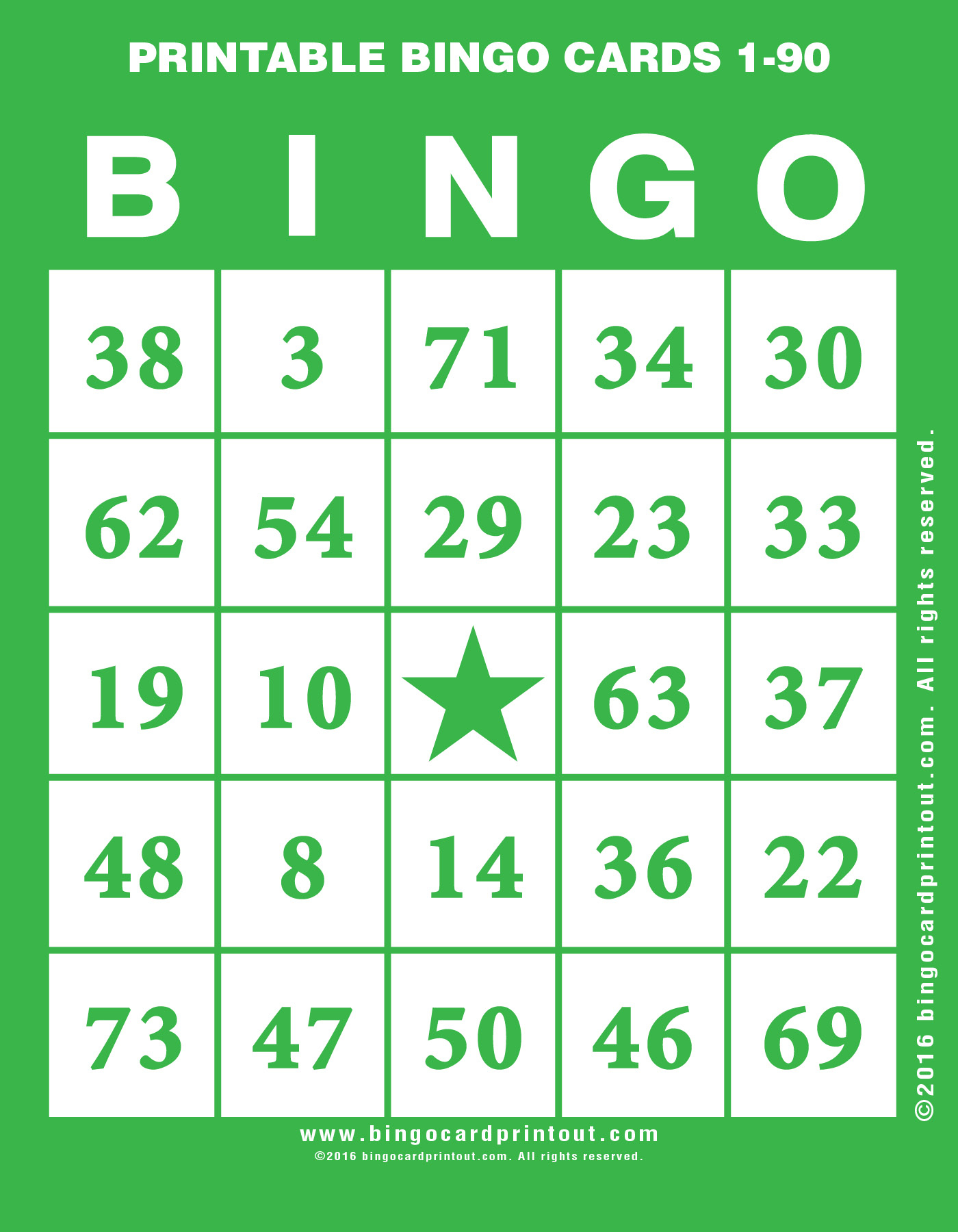 Printable Bingo Cards 1-90 - Bingocardprintout