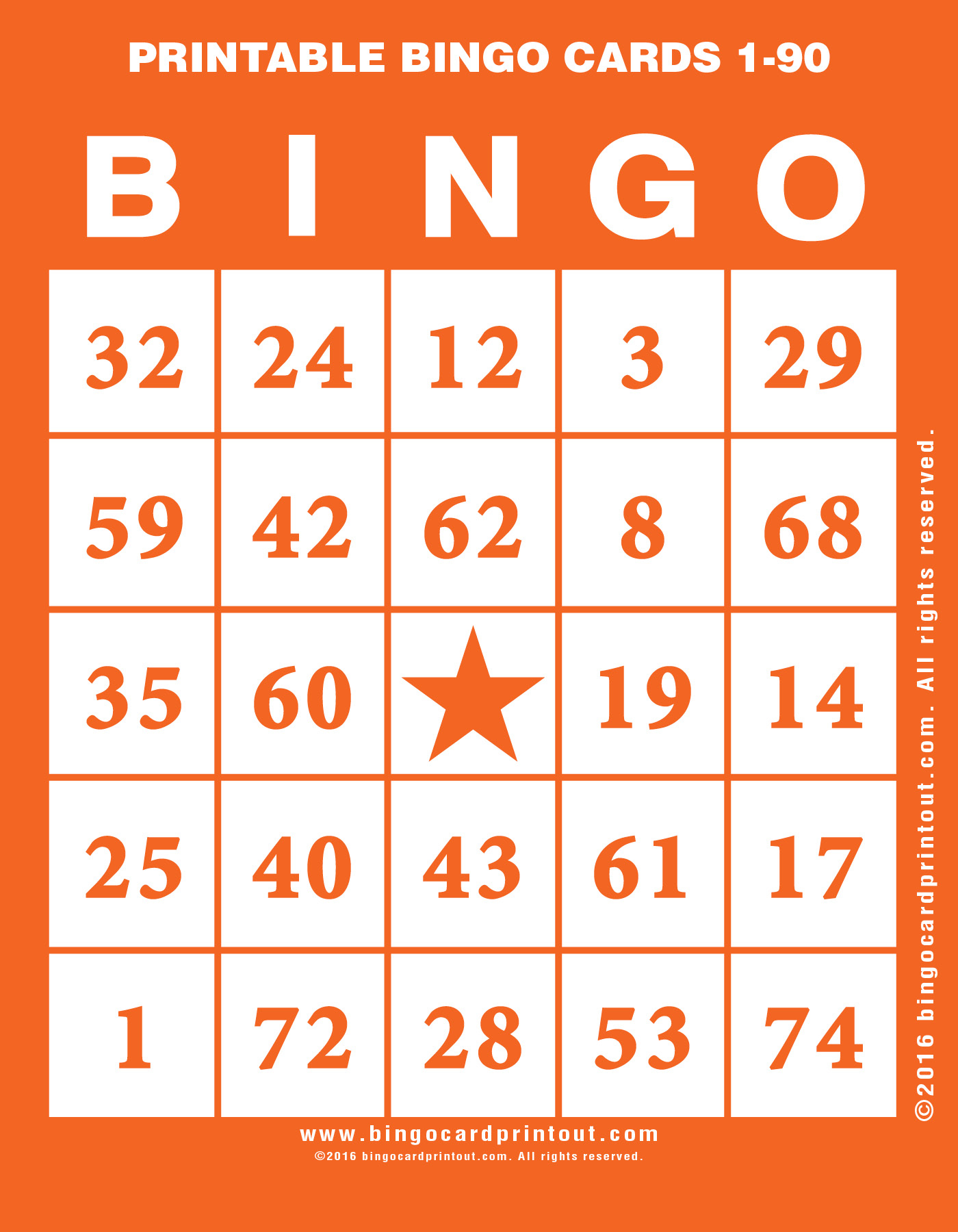 Printable Bingo Cards 1-90 - Bingocardprintout