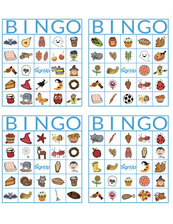 Printable Bingo Cards Fun Fall Classroom Party Activity Printable