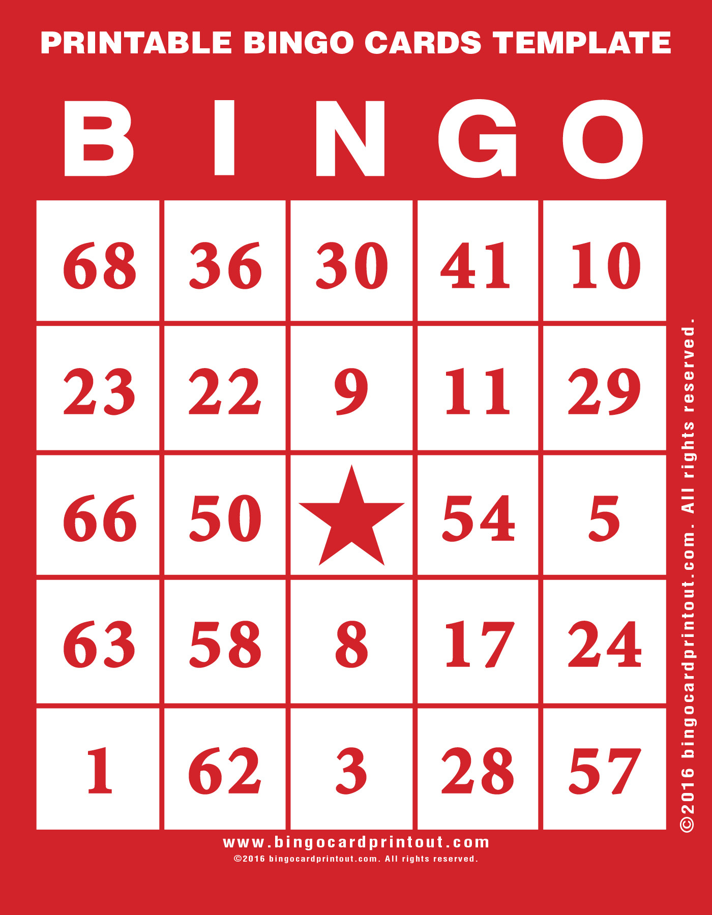 Printable Bingo Cards Template - Bingocardprintout