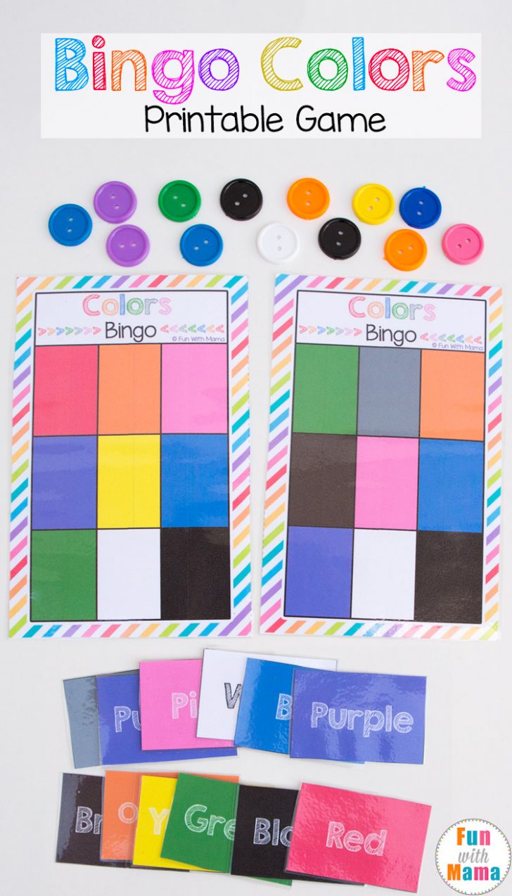 Printable Color Word Bingo Cards