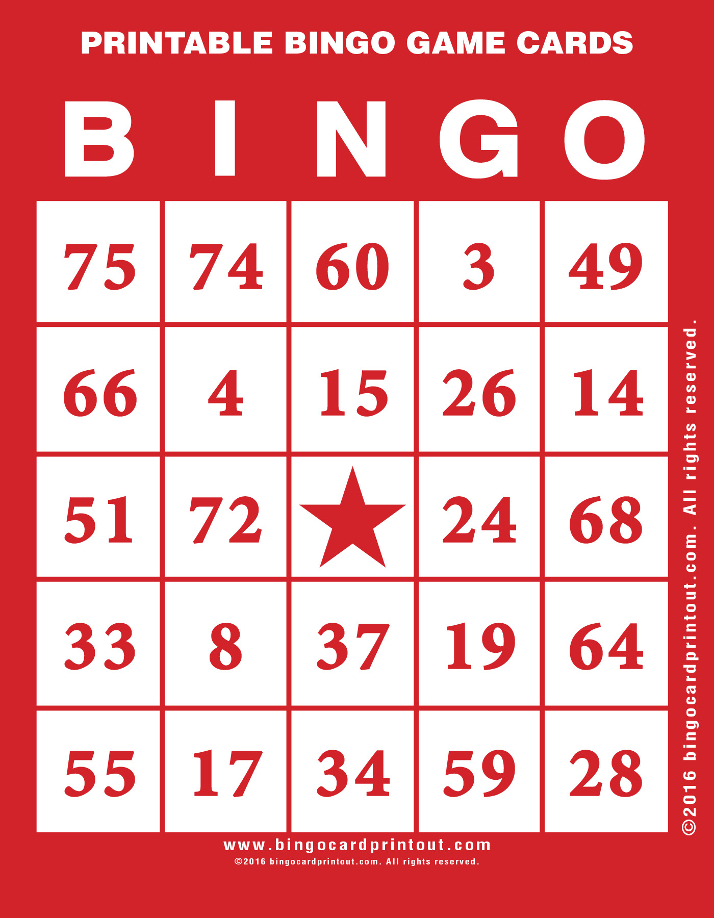 Printable Bingo Game Cards - Bingocardprintout