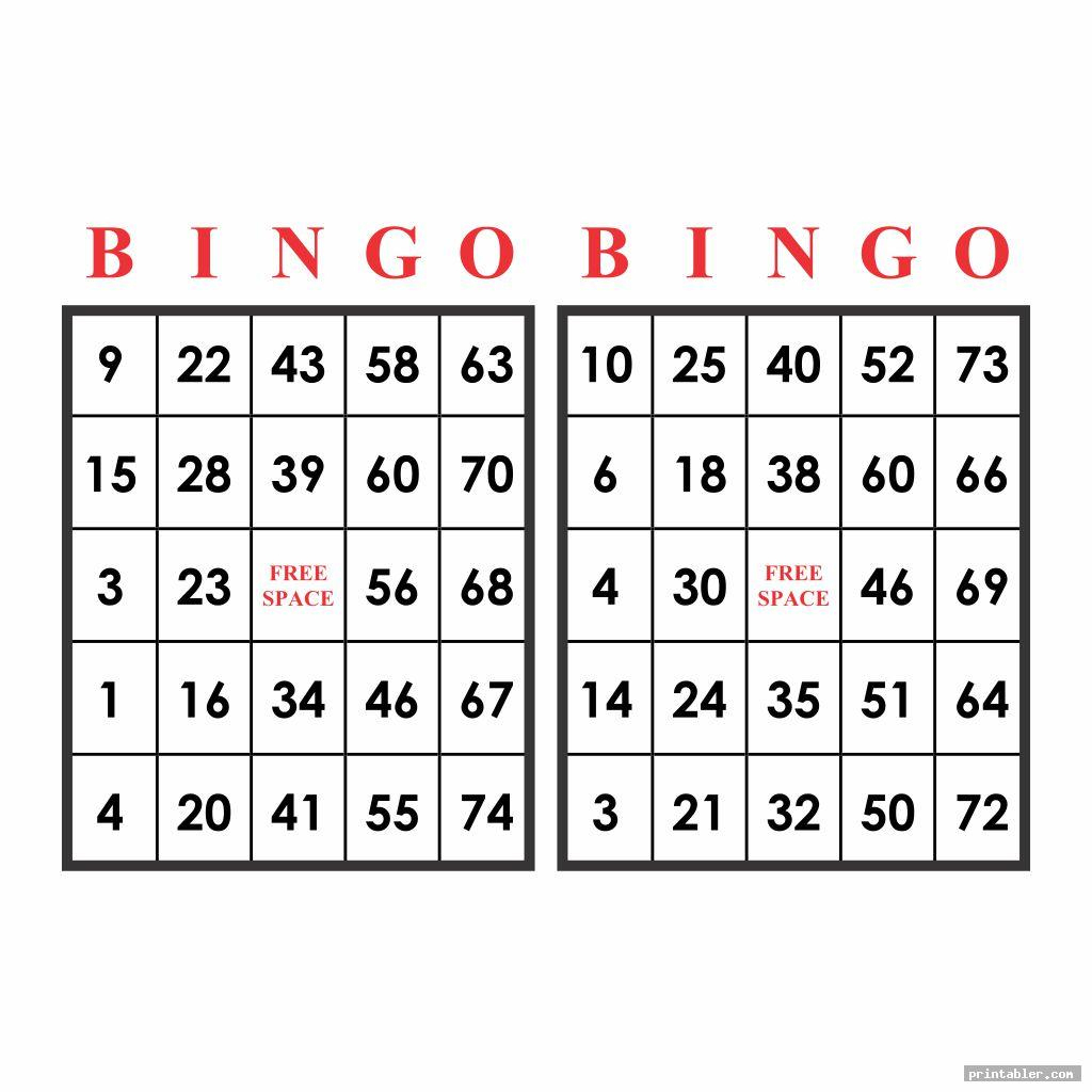 Printable Bingo Cards 1 75