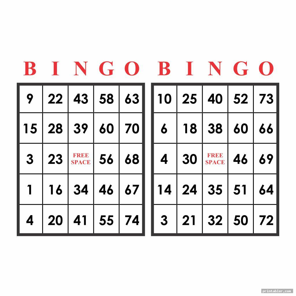 Printable Bingo Numbers 1-75 - Printabler