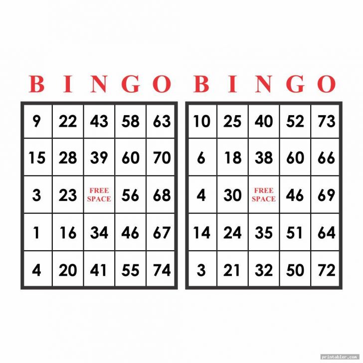 Free Printable Bingo Card With Numbers