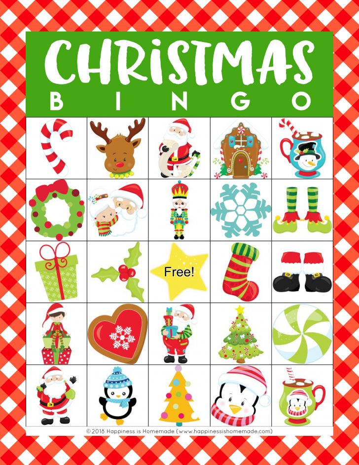 Free Printable Christmas Bingo Cards With Images And Words