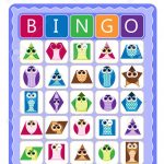 Printable Educational Bingo Game For Preschool Kids With Shapes..