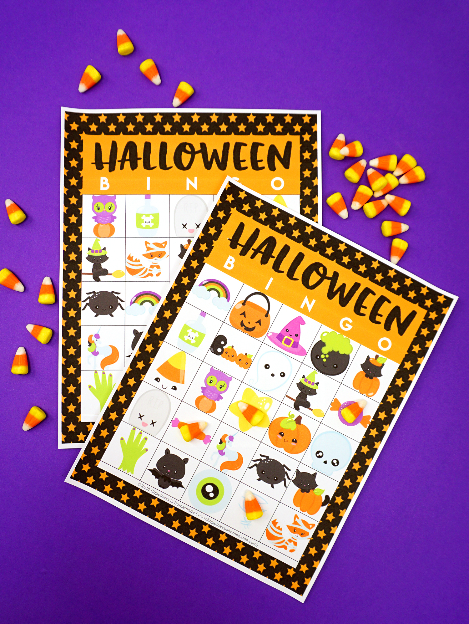 Printable Halloween Bingo Game Cards - Happiness Is Homemade