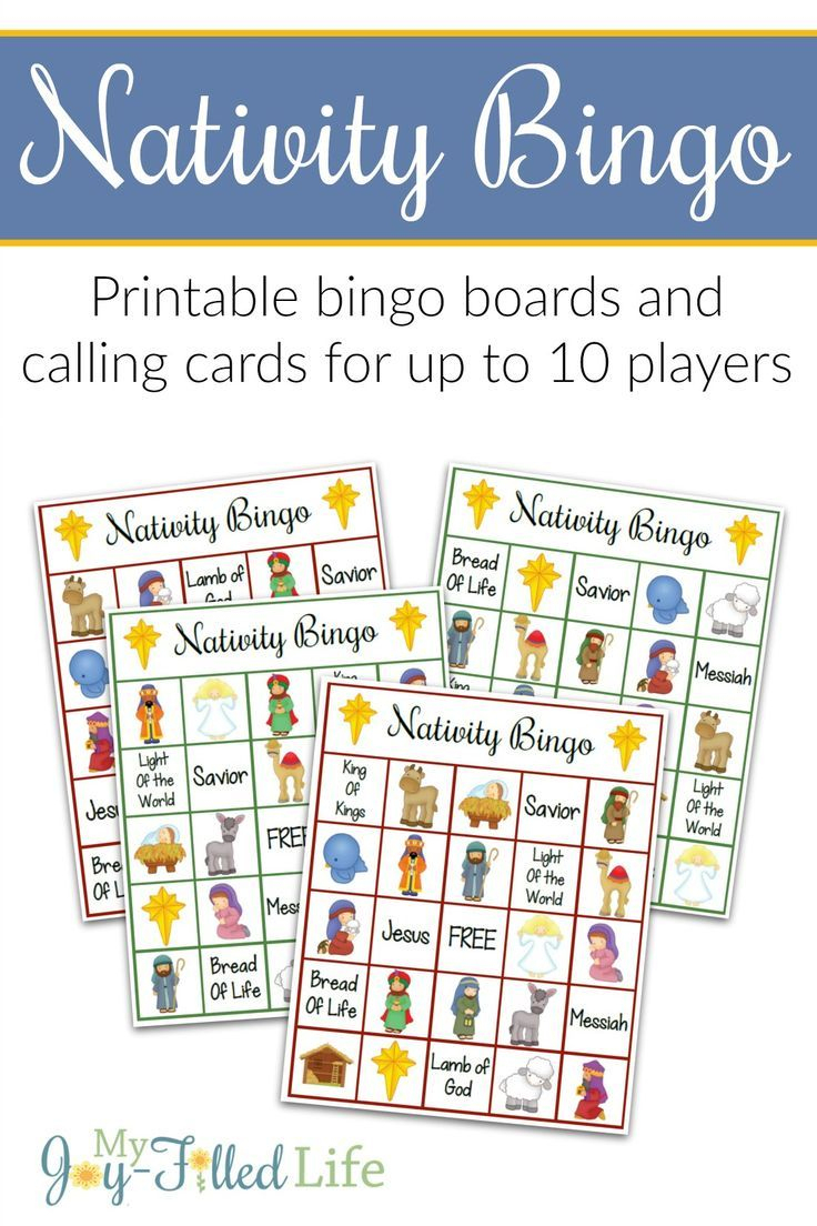 Printable Nativity Bingo | Nativity Bingo, Christmas Bingo