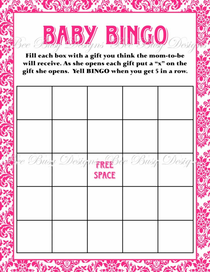 Printable Personalized Baby Shower Bingo Cards