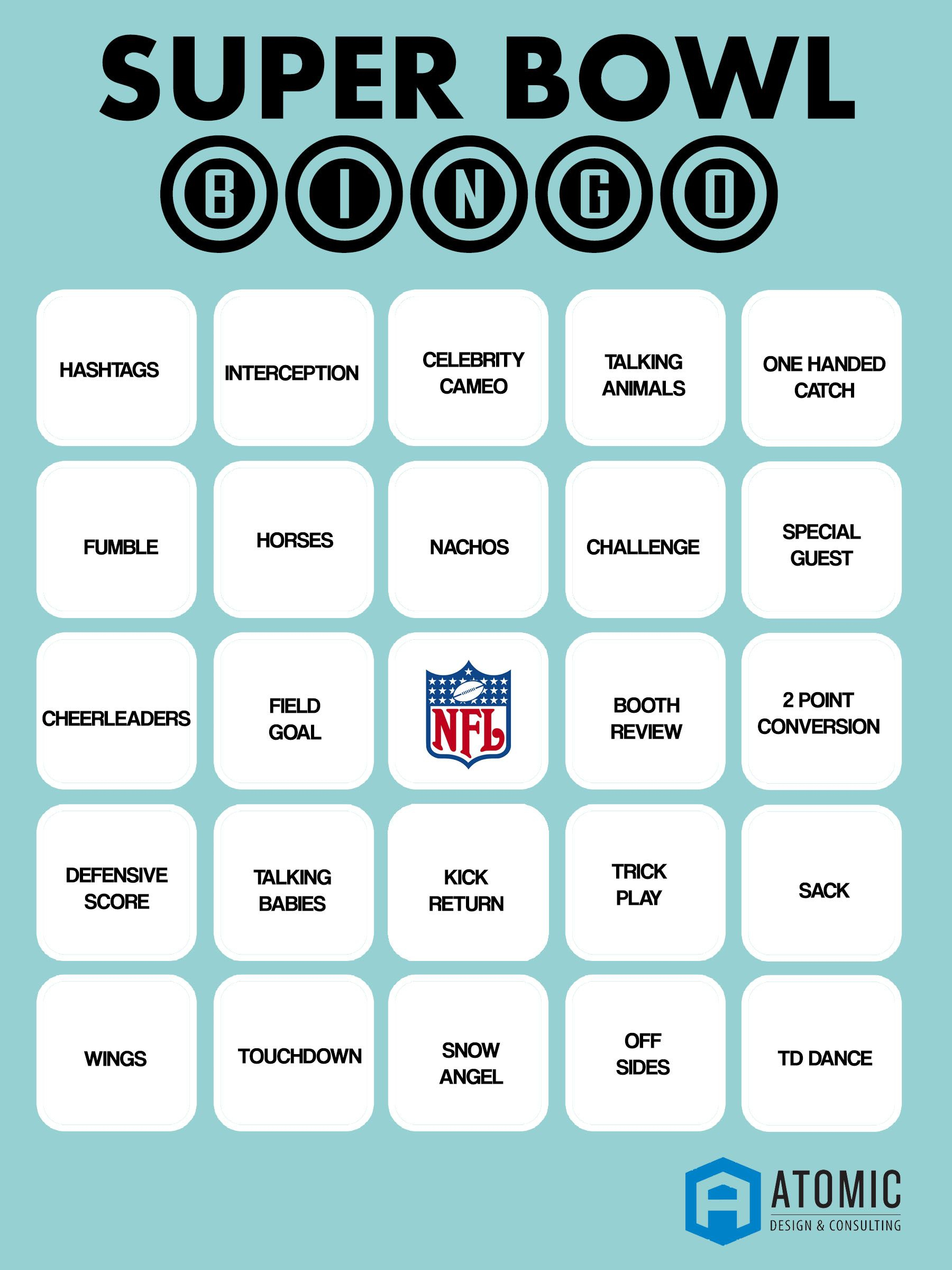 Printable Super Bowl Bingo! | Super Bowl Bingo, Superbowl