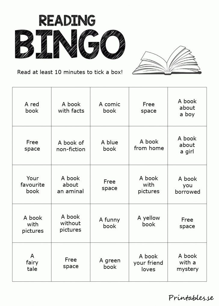 Reading Bingo 3 (Free Printable) | Printable Bingo Cards