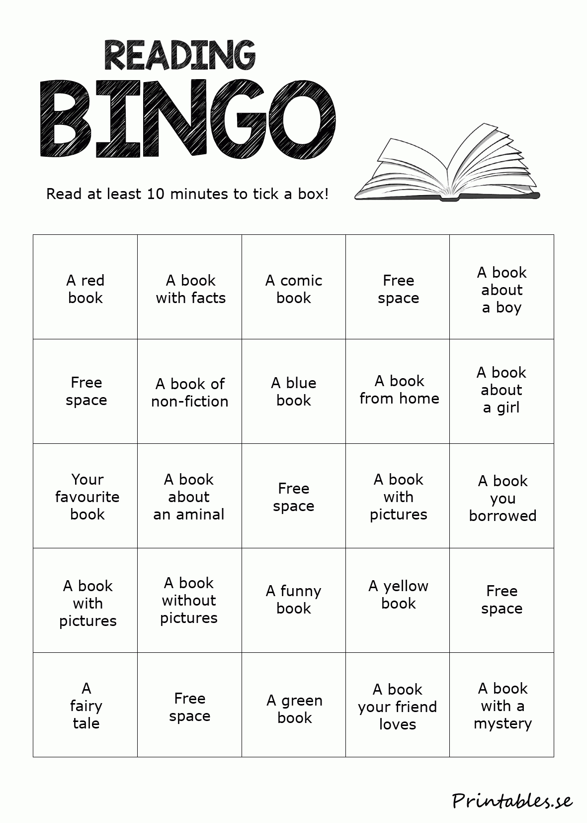 Reading Bingo 3 (Free Printable)
