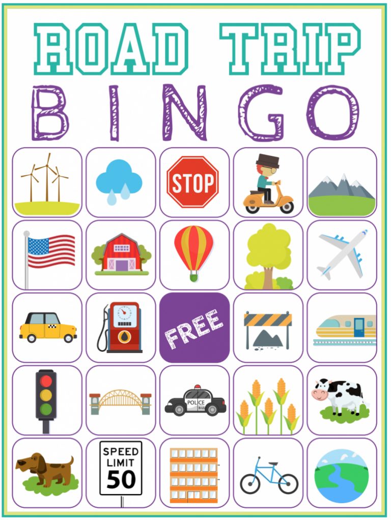 Road Trip Bingo Printable Game Free Download Of 6 Travel Printable Bingo Cards