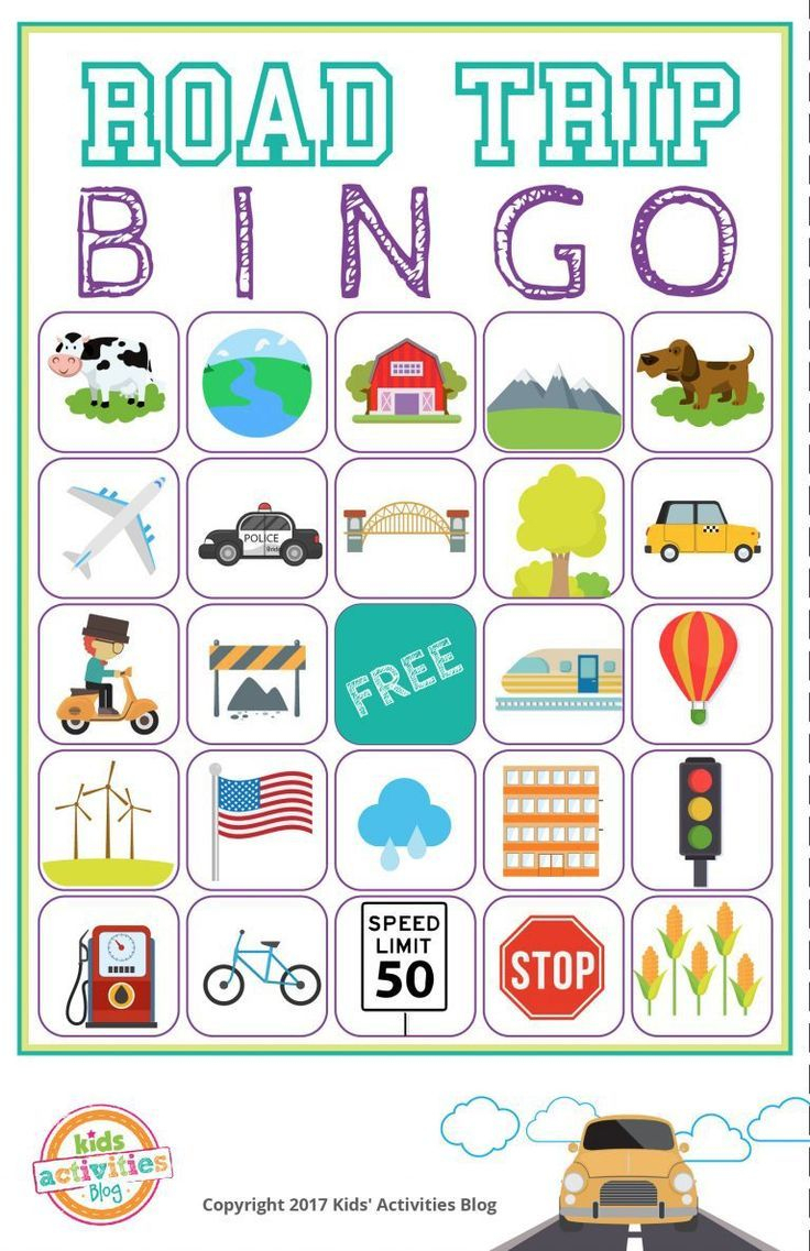 Road Trip Bingo Printable Game - Free Download Of 6 Travel