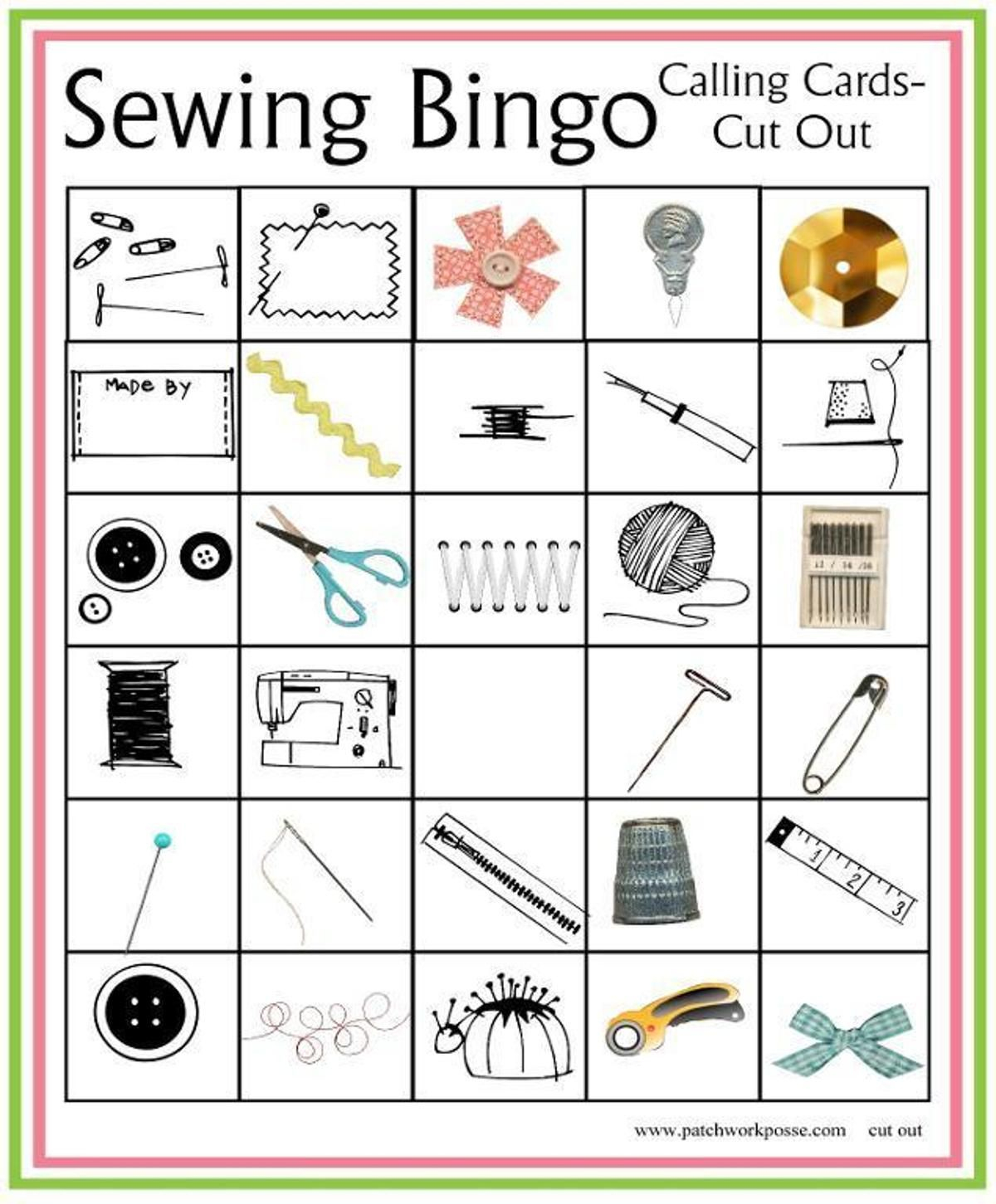 Sewing Bingo Board Game Printable | Craftsy | Bingo