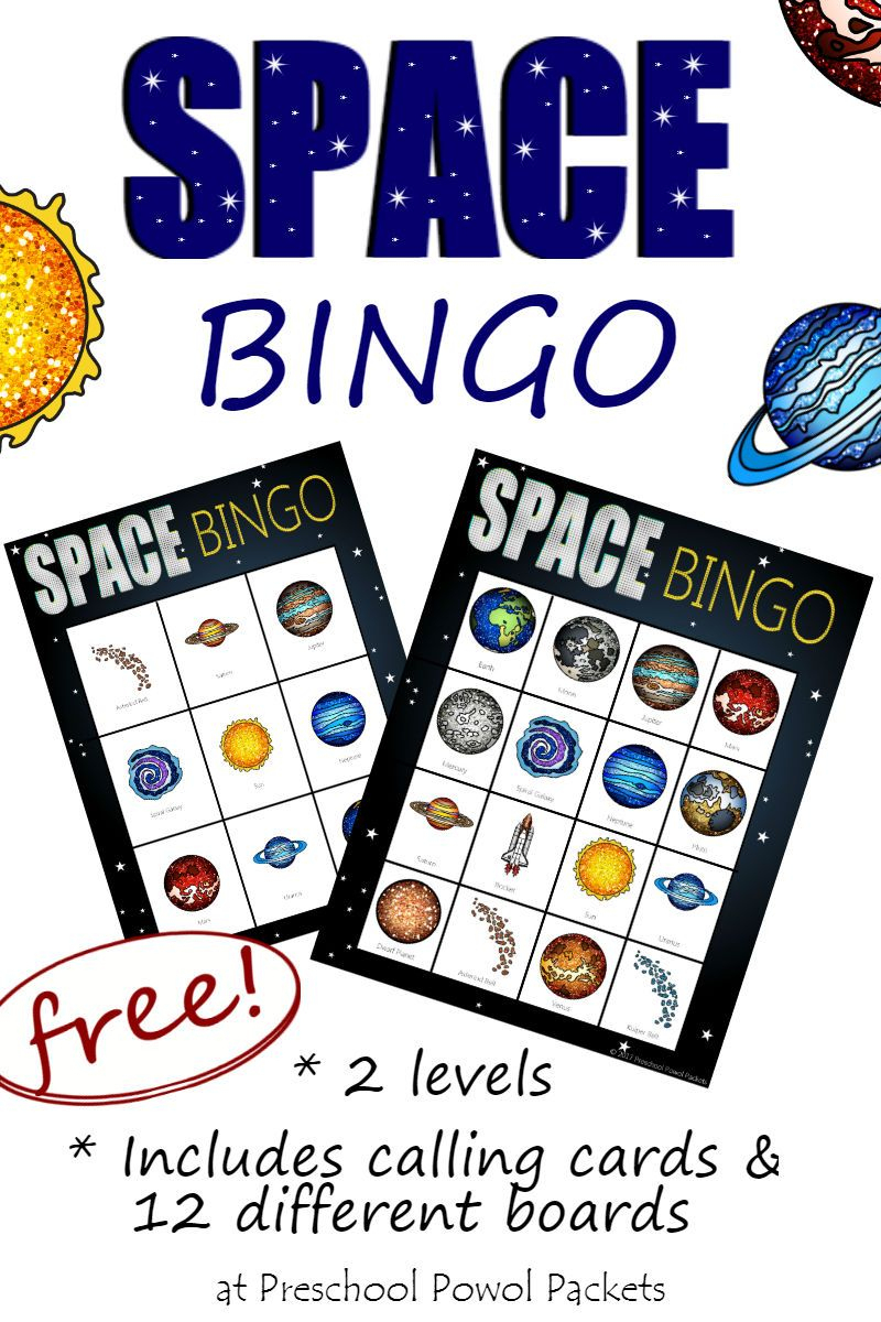 Space Bingo {Free} - Ruimte Thema, Ruimte Feestje En