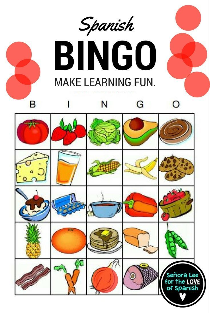 Spanish Food - Bingo | Learning Spanish, Ways Of Learning