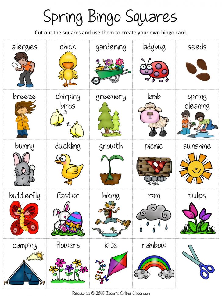 Printable Bingo Cards For Classroom