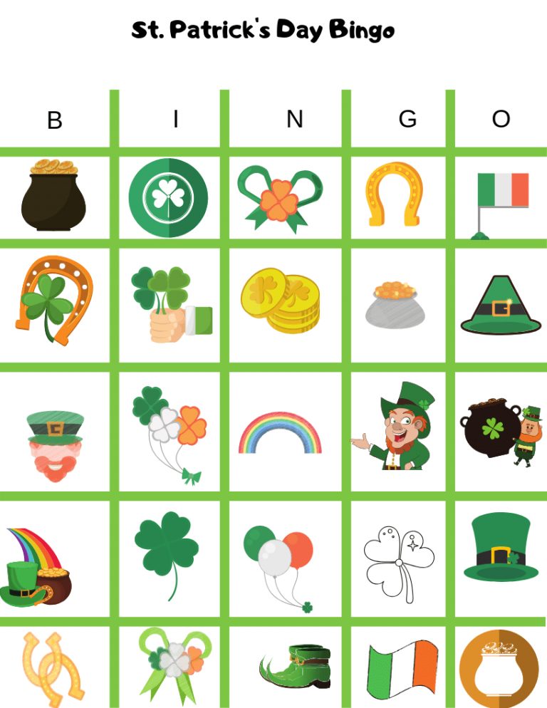St Patrick s Day Bingo Free Printable Game Printable Bingo Cards