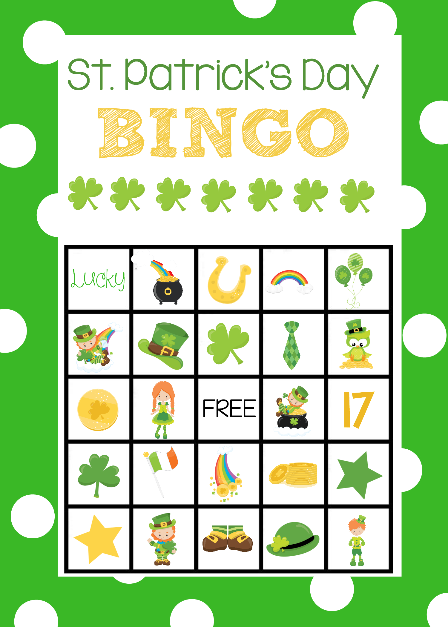 St. Patrick&amp;#039;s Day Bingo Game | St Patrick Day Activities, St