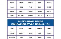 Super Bowl Bingo – Free Printable – Integrated Learning
