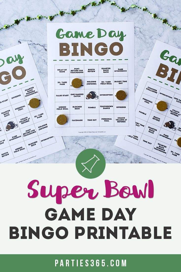 Super Bowl Party Bingo Printable | Bingo Cards, Fun Party