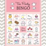 Tea Party Bingo In Pink, 20 Unique Game Cards, Printable