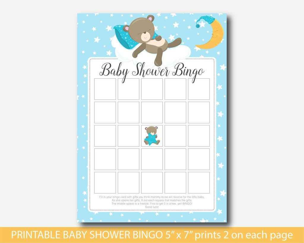 Teddy Bear Baby Shower Bingo Cards, Bear Baby Bingo, Teddy