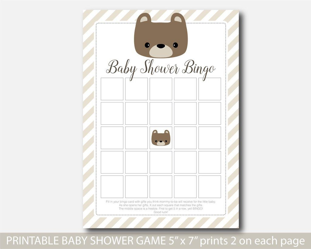 Teddy Bear Bingo Game, Blank Printable Woodland Teddy Bingo