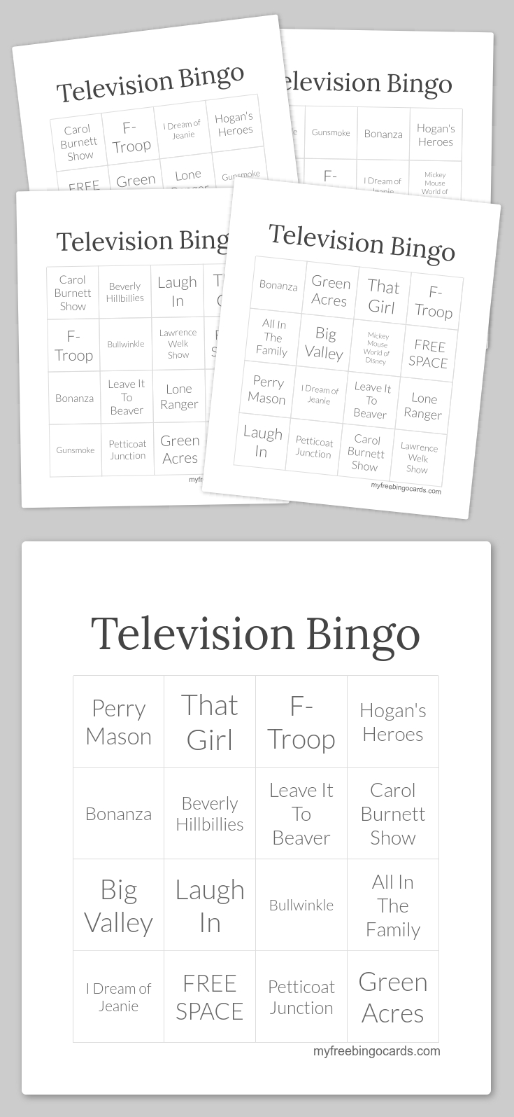 Television Bingo | Bingo Cards, Free Printable Bingo Cards