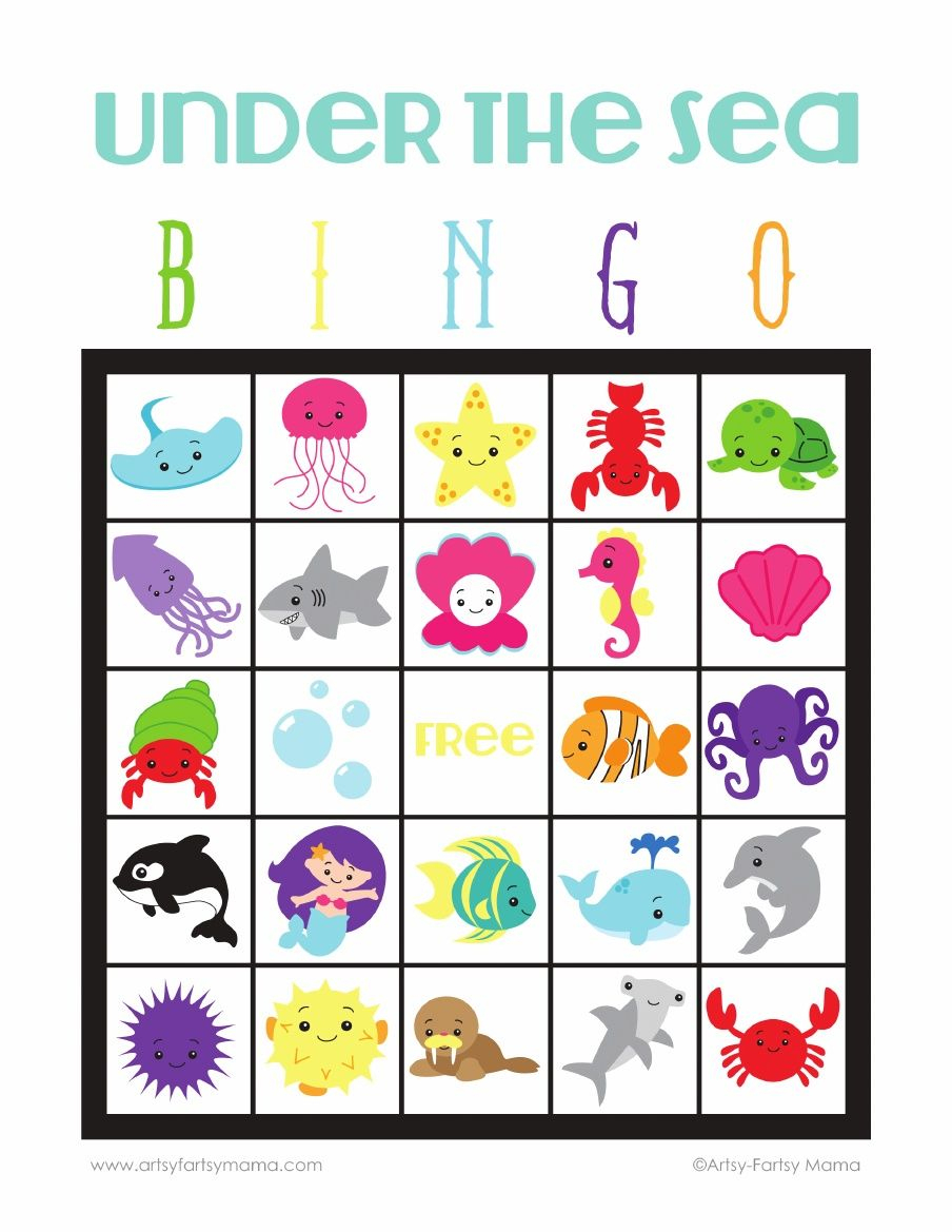 Under The Sea Bingo | Kinderfeestje, Zeemeerminnen, Onder De Zee