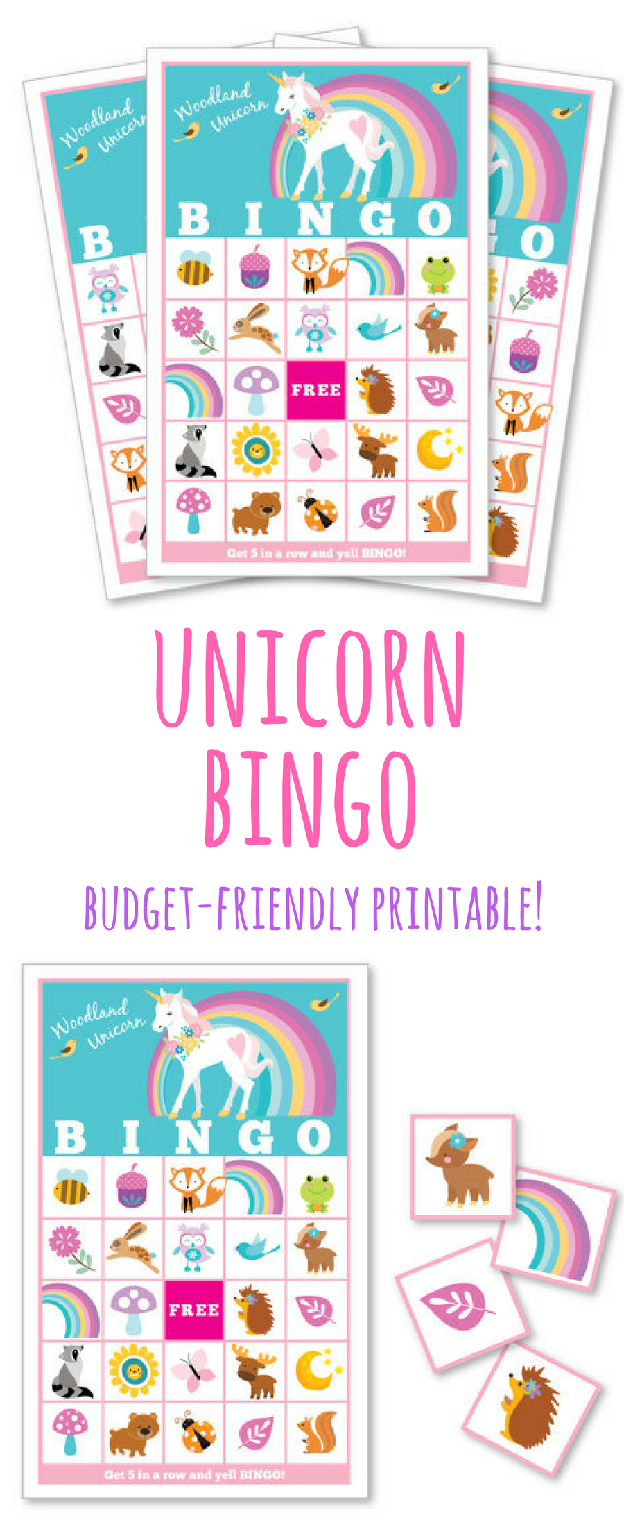 Unicorn And Woodland Animal Bingo, Perfect Activity For A