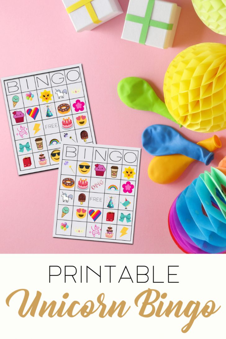 Printable Unicorn Bingo Cards and Chips Free