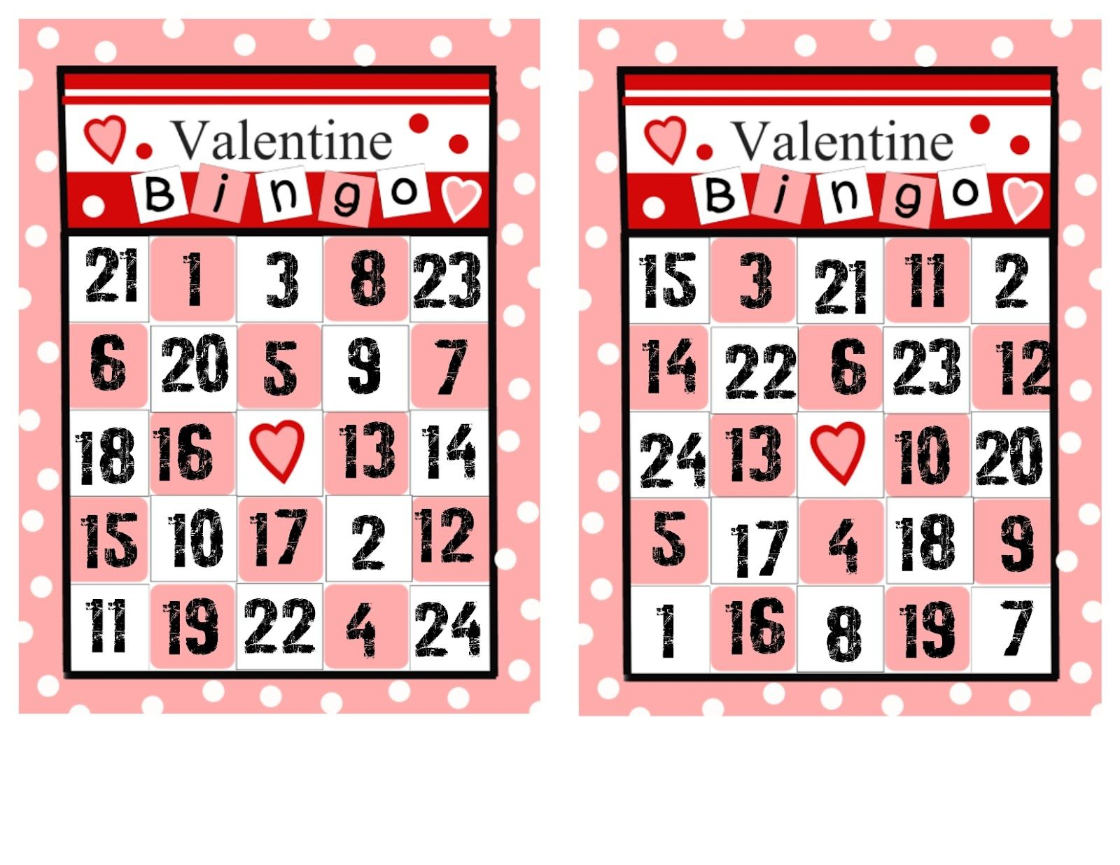 Valentine Bingo (2 Different Sets Of Cards, Pictures And