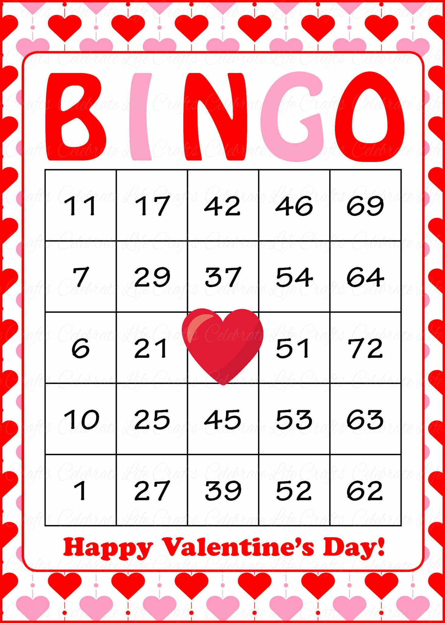 Free Printable Heart Bingo Cards