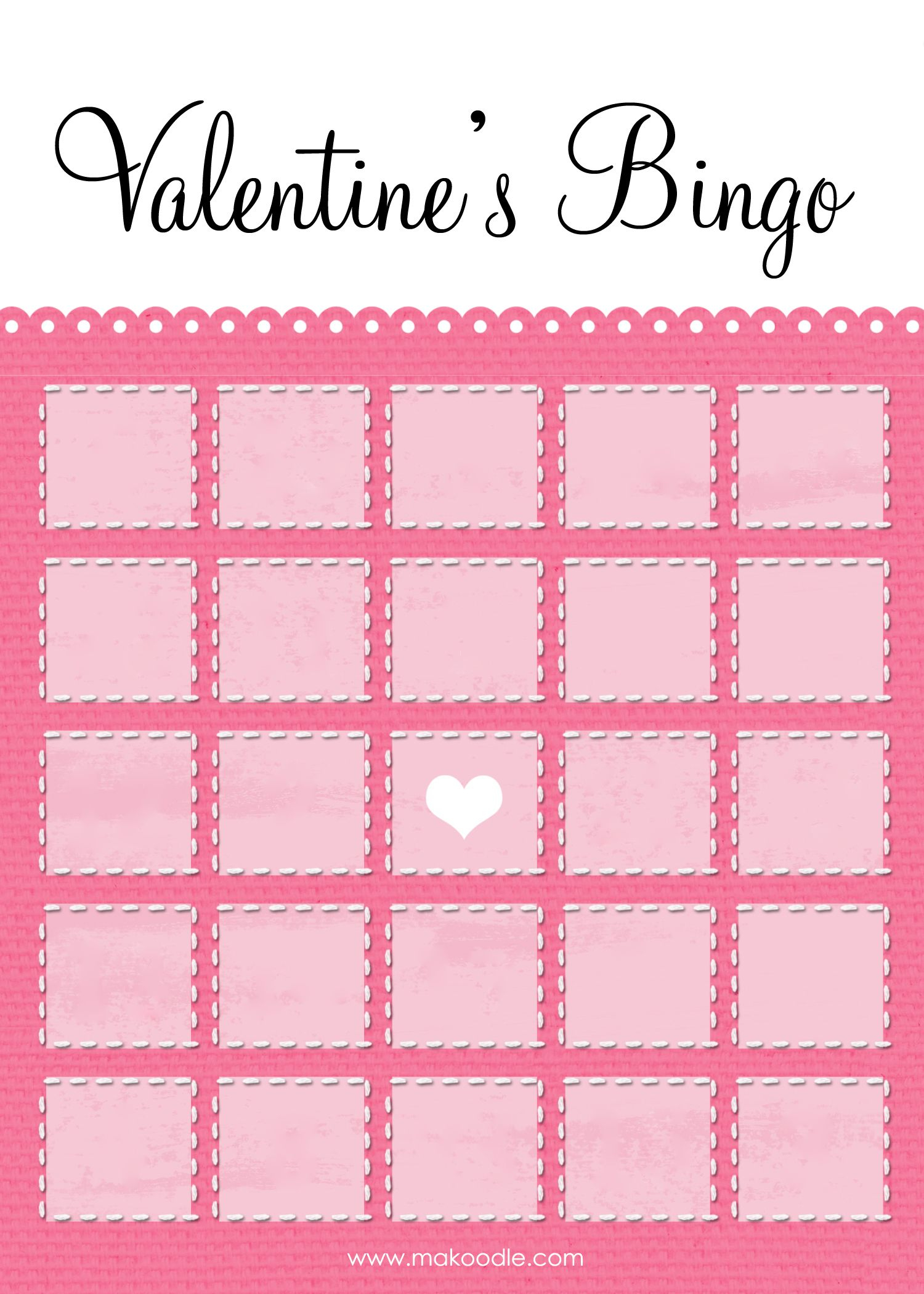 Free Blank Printable Valentine Bingo Cards For Large Groups Printable