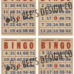 Vintage Bingo Cards/ Printable Downloadable/ Old Game