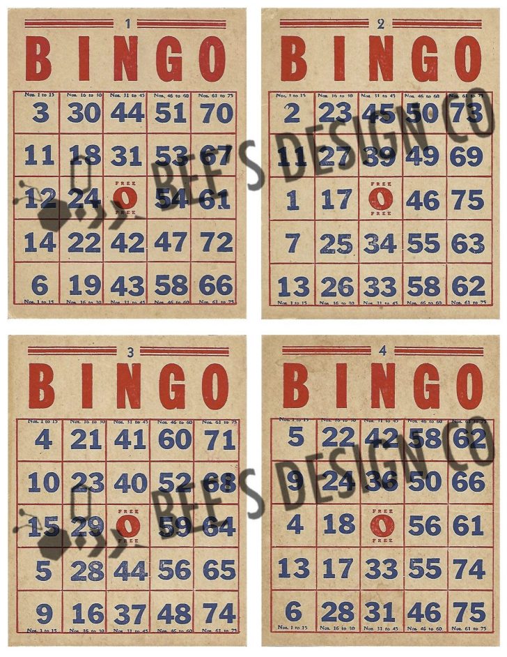 Vintage Bingo Cards/ Printable Downloadable/ Old Game | Printable Bingo ...
